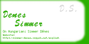 denes simmer business card